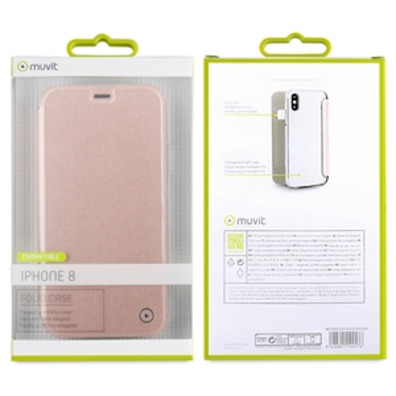Caso Folio Rosa oro TPU trasparente iPhone X muvit