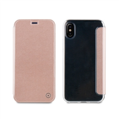 Caso Folio Rosa oro TPU trasparente iPhone X muvit