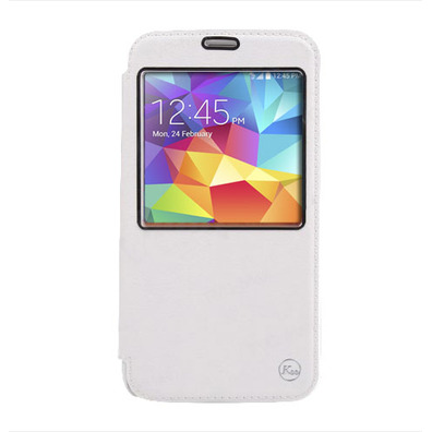 Flip Cover Windowed Samsung Galaxy S5 G900 Bianco