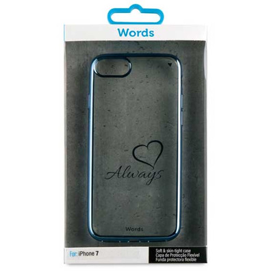 TPU Transparent Cover Love Always iPhone 7 Words