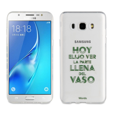 TPU cassa trasparente Vaso Samsung Galaxy J5 2016 Parole