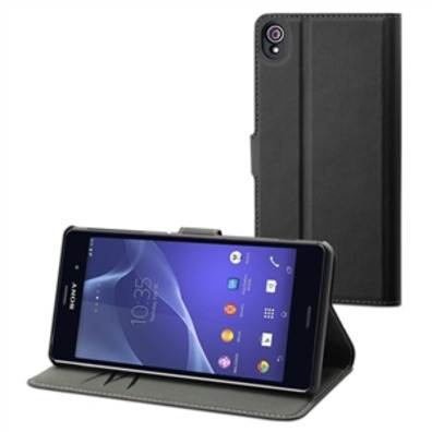 Portafoglio nero Folio Sony Xperia z3 Made per Xperia