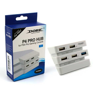 2 to 5 port (2.0 3.0) USB HUB Adapter PS4 Pro (Dobe) Bianco