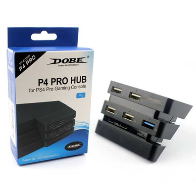 2 to 5 port (2.0 3.0) USB HUB Adapter PS4 Pro (Dobe) Nero