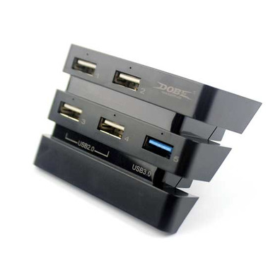 2 to 5 port (2.0 3.0) USB HUB Adapter PS4 Pro (Dobe) Nero