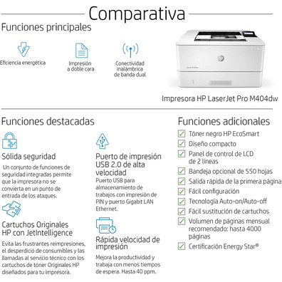 Impresora HP LaserJet Pro M404DW