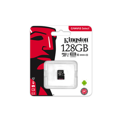 Kingston 128gb microsdxc tela seleziona 80r cl10 uhs-i singolo