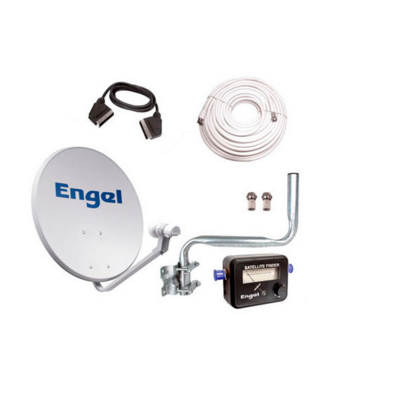 KIT SATELITE ANTENA 60CM + LNB + LOCALIZADOR + KIT INSTALAZIONE