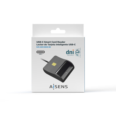 Lector de DNI - E USB - C Aisens ASCR-SN03C-BK Negro