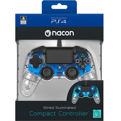 Mando Nacono Compatto Wired Illuminated Blue Oficial PS4