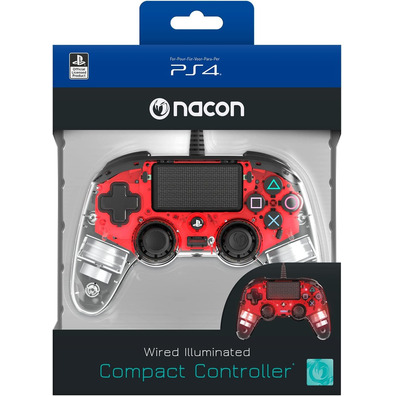 Mando Nacono Compatto Wired Illuminated Red Oficial PS4