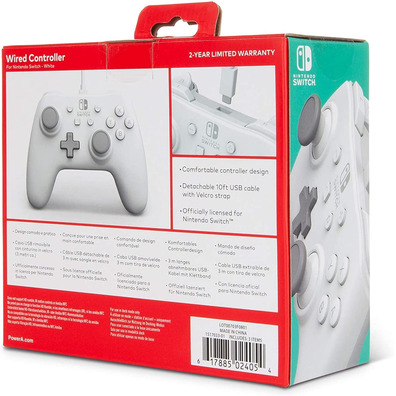 Mando Power A Wired Controller White Nintendo Switch