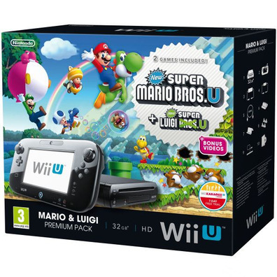 Nintendo Wii U + Super Mario Bros U + Super Luigi U