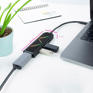 Nanocable Hub USB portatile Tipo C 10.16.0401 USB/USB - C/HDMI Negro