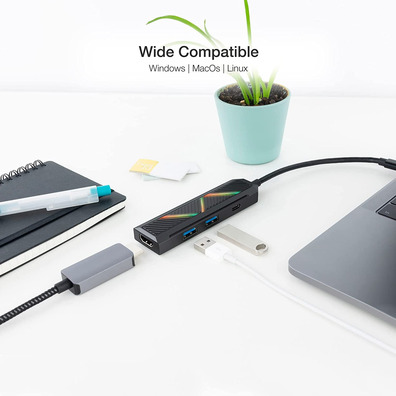 Nanocable Hub USB portatile Tipo C 10.16.0401 USB/USB - C/HDMI Negro