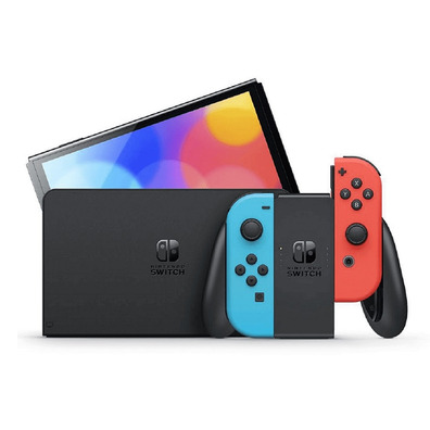 Nintendo Switch OLED (Neon Azul / Rojo) + 3 Juegos + Joy Con Set (Azul/Amarillo)