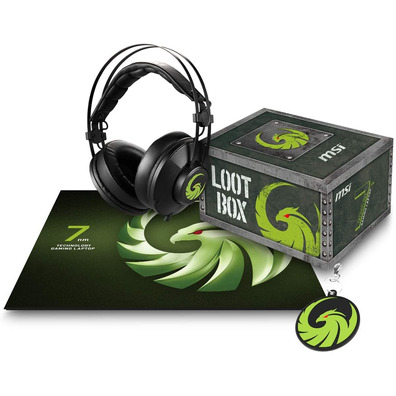 Confezione MSI Loot Box AMD 7nm (Auriculares + Alfombrilla + Llavero)