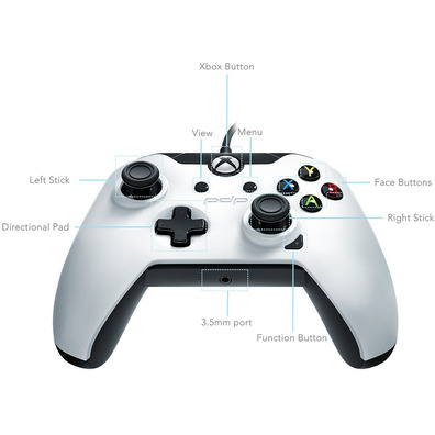 PDP WIRED CONTROLLER ARTIC WHITE (XBOX ONE/ PC) OFICIAL