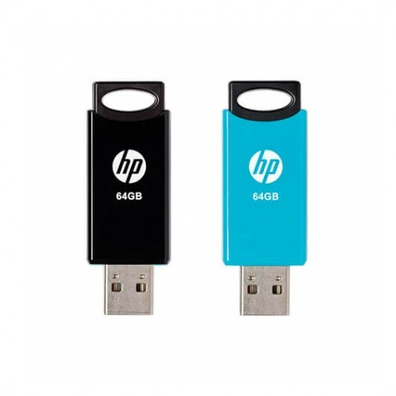 Pendrive HP V212W Pack 2 Unidades Negro / Azul 64GB USB 2.0