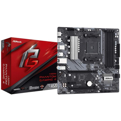 Placa Base Asrock AM4 A520M Phantom Gaming 4