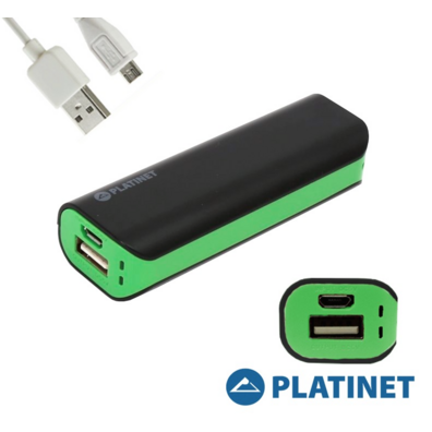 PLATINET POWER BANK 4400mAh 5V 1A + LINT.NEG-VERDE