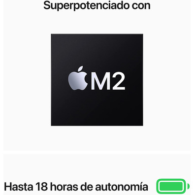 Portátil Apple Macbook Air 13 MBA 2022 Midnight M2/16GB/256GB/GPU 8C/13.6 ""