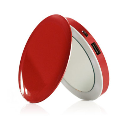 Pearl Mirror Power Bank 3000mAh Red