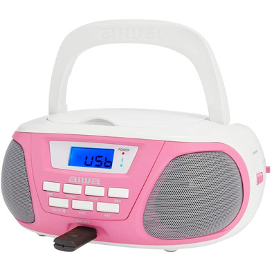 Radio CD Aiwa Boombox BBTU-300PK Rosa