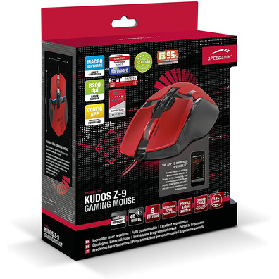 Ratón Gaming Speedlink Kudos Z-9 Rosso