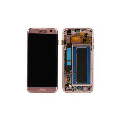 Parte di ricambio Schermo Completo con Cornice Samsung Galaxy S7 Bordo in Oro Rosa