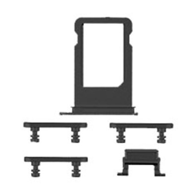 Vassoio scheda SIM  + Set di Pulsanti Laterali - iPhone 8 Nero