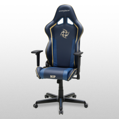 Sedia dxracer r-series oh/rz74/wbb blu-oro pin - include 2 pastiglie