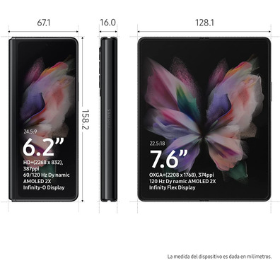 Smartphone Samsung Galaxy Z Fold3 12GB/256GB 7,6 " 5G Negro Fantasma