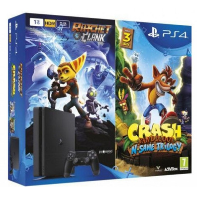 SONY PS4 1TB SL Crash bandicoot n.sane trilogia + ratchet & clandestine