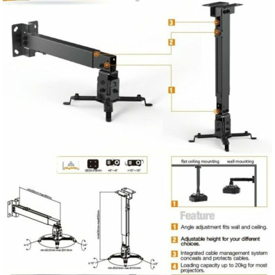 Supporto per proiettore Equip 430-650 mm fino a 20 kg per Techo o Pared