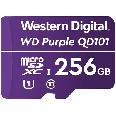 Tarjeta de memoria MicroSD Western Digital viola QD101 256GB XC Clasi 10
