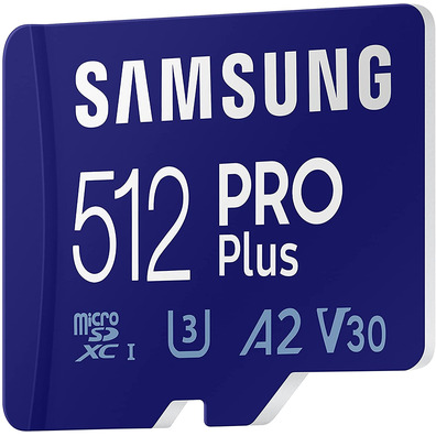 Tarjeta de memoria Samsung Pro Plus 2021 512GB MicroSD XC Clasi 10