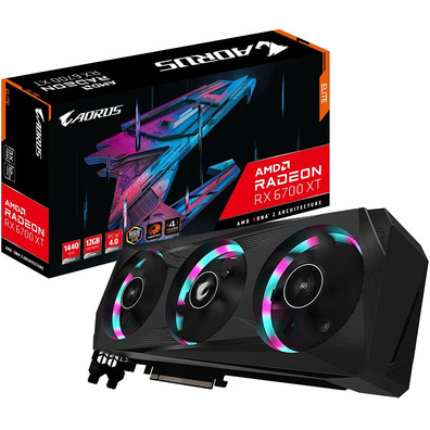 Tarjeta Gráfica Gigabyte RX 6700XT Elite 12GB GDDR6