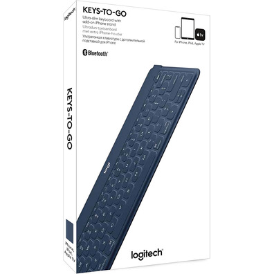 Teclado Bluetooth Logitech Keys - to - Go iPhone / iPad Azul