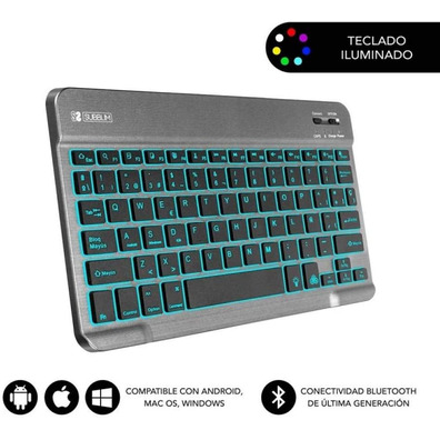 Tastiera Smart Retroilluminato BT Grigio Subblim PC/Mac/Android/iOS