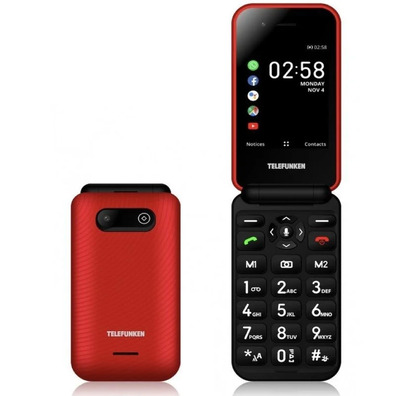 Teléfono Móvil Telefunken S760 para Personas Mayores Rojo