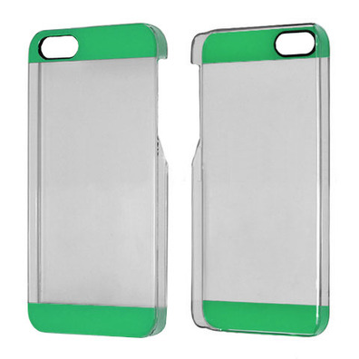 Transparent Plastic Case for iPhone 5/5S Nero / Verde