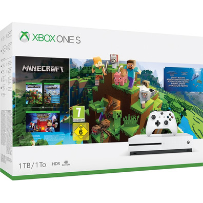 Xbox One S Bianco 1TB   Creatore di Minecraft