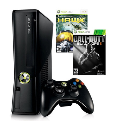 Xbox 360 Slim (4 GB) + Call of Duty: Black Ops II + HAWX