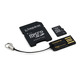 MICRO SD KINGSTON MULTIKIT 4GB con ADAPTADOR SD + USB CLASS 4 MB