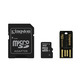 MICRO SD KINGSTON MULTIKIT 4GB con ADAPTADOR SD + USB CLASS 4 MB