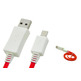 Visible Light Micro USB Data Transfer Charging Cable for Samsung/HTC/Nokia Rosso