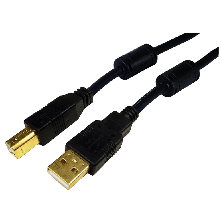 CAVO USB 2.0 PER STAMPANTE HQ FERRITE/M-B/M 2M NERO NANOWIRE