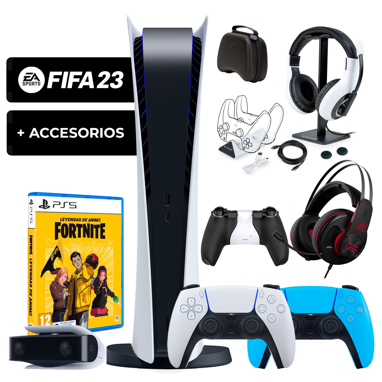Playstation 5 (Digitale) + Fifa 23 + Fortnite + Accessori